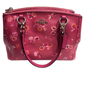 Coach Christie Carryall Wildflower Dahlia  Multi Pink Handbag, EUC